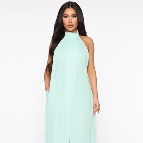 All The Flow Wide Leg Jumpsuit - Mint - Picture 1 of 7